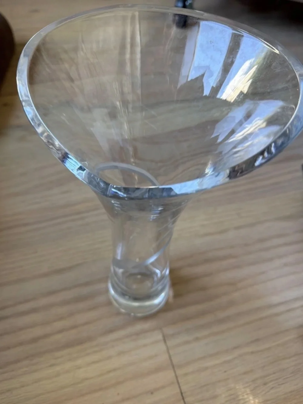 Vintage Mikasa curtain Call Lead Crystal 11” Flared Trumpet Vase Germany